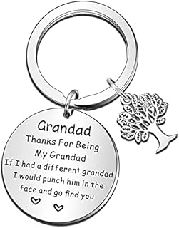 QMVMV Grandad Keyring Grandpa Gifts from Grandson Granddaughter Christmas Gift Keychain Father's Day Gift for Grandad