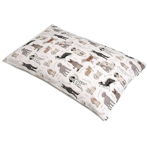 Zirbenkissen 30x20cm Bio-Baumwolle 'Liebe Hunde' + Bio-Inlett - 100% naturrein. Duftkissen mit Zirbenspäne