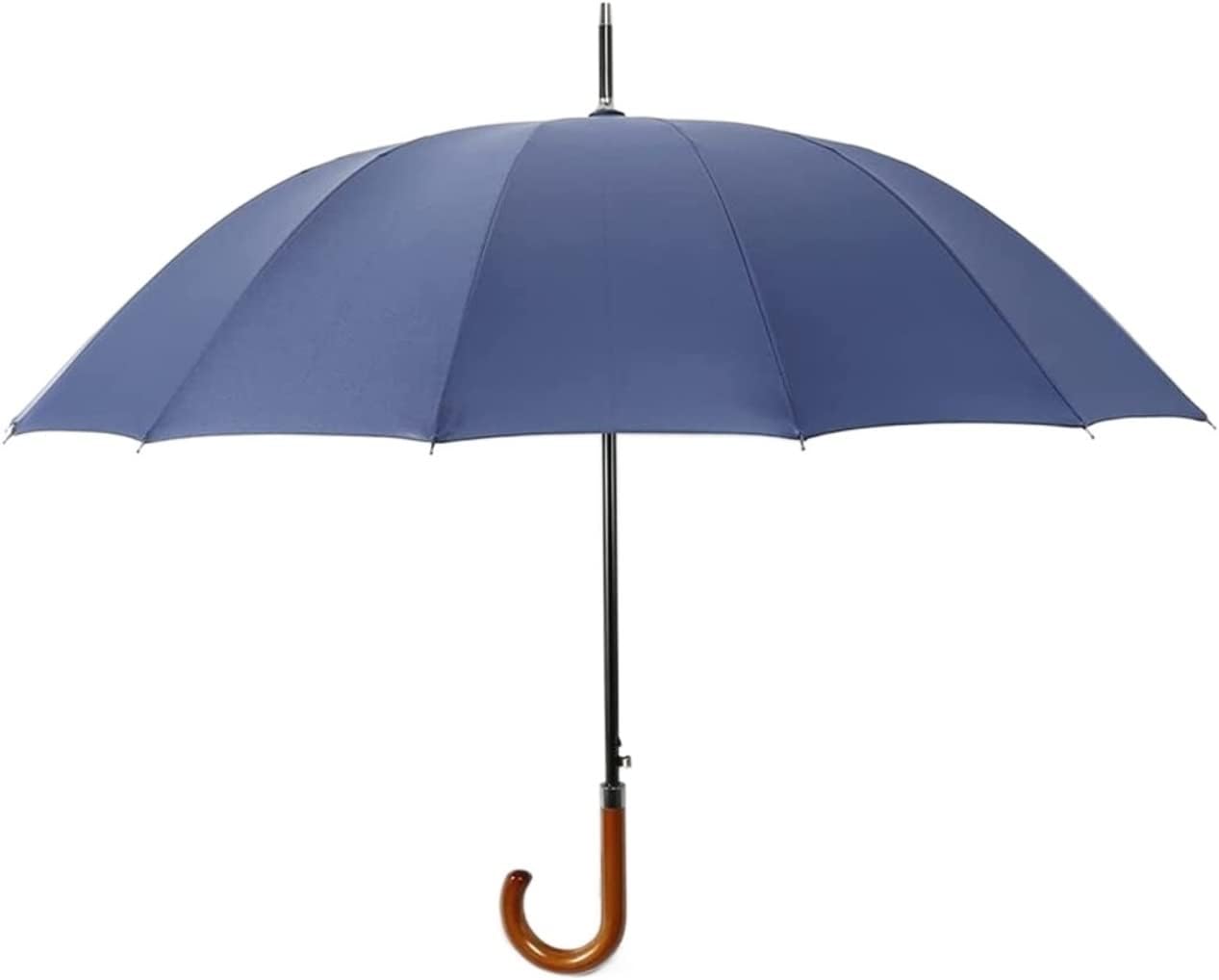 Windproof Travel Umbrella Wooden Long Handle Umbrella Windproof Umbrella Family Umbrella Suitable for Outdoor Windproof Umbrella Stand up to Snow Storm，OneColor 100 * 84cm