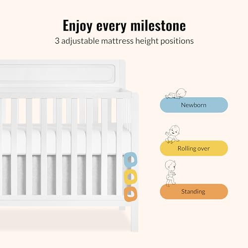 Image of Dream On Me Avery 5-in-1 Convertible Full-Size Baby Crib, White