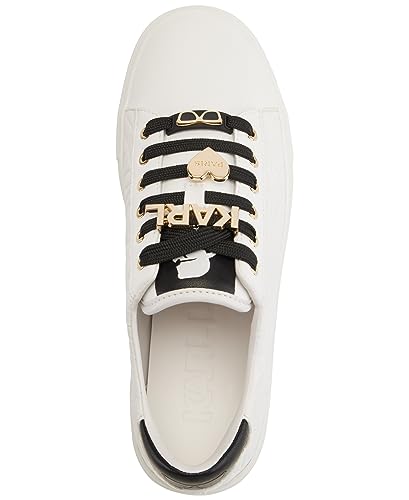 Image of Karl Lagerfeld Women's Cate Box Lace Up Sneaker with Pins | Casual Shoes