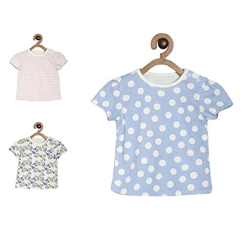 Image of miniklub Girls Pack of 3 Pure Cotton Tops