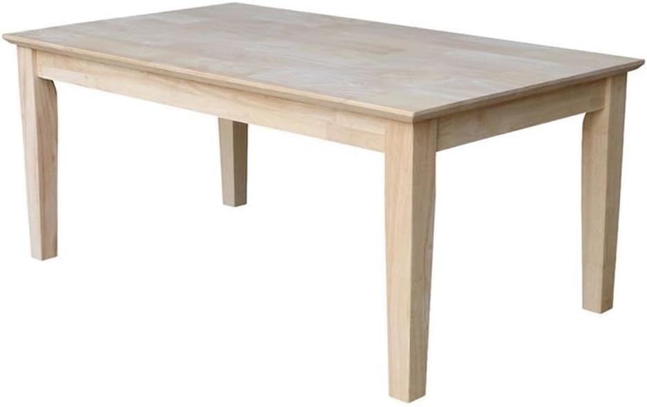 International Concepts Whitewood Tall Shaker Unfinished Coffee Table