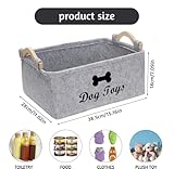 inheming Hundespielzeug Aufbewahrung, Filz Aufbewahrungsbox für Hundespielzeug, 38cm x 25cm x 18cm,Rechteck Aufbewahrungskorb für die Organisation von Haustierspielzeug, Decken, Leinen Grau