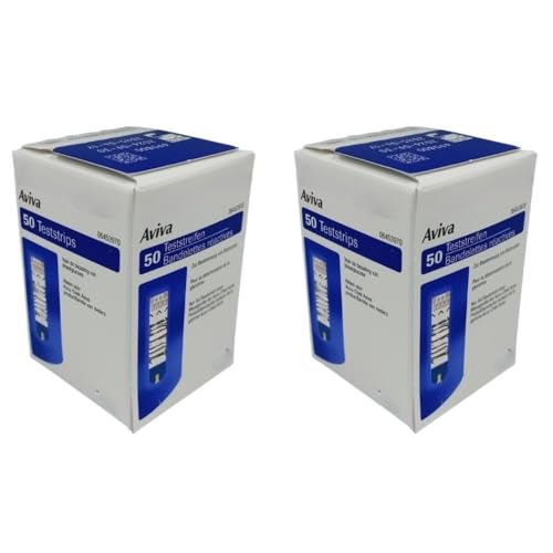 Aviva Blood Glucose Test Strips – 2 x Boxes of 50 (100 Strips Total)