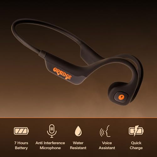 Image of Orange Bone Conduction Headphones, with Magnetic Charger