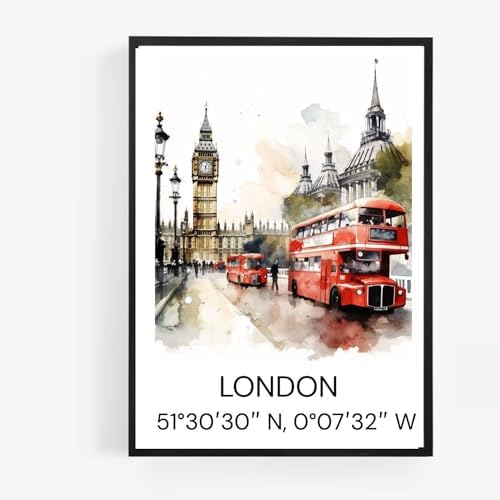 gfc london Cityscape Skyline Map Print Picture Poster Gift A4 UNF...
