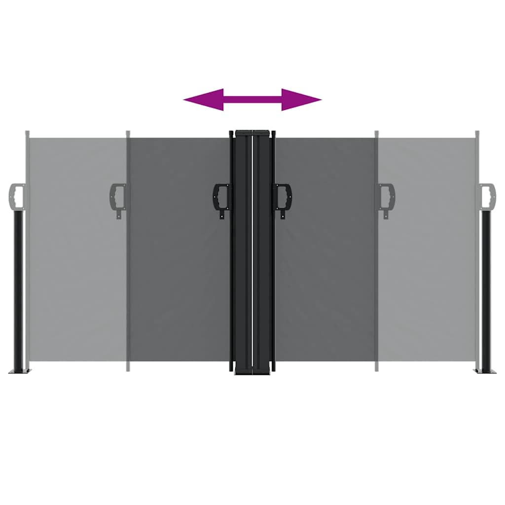 Toldo lateral extensible negro 120 x 1200 cm