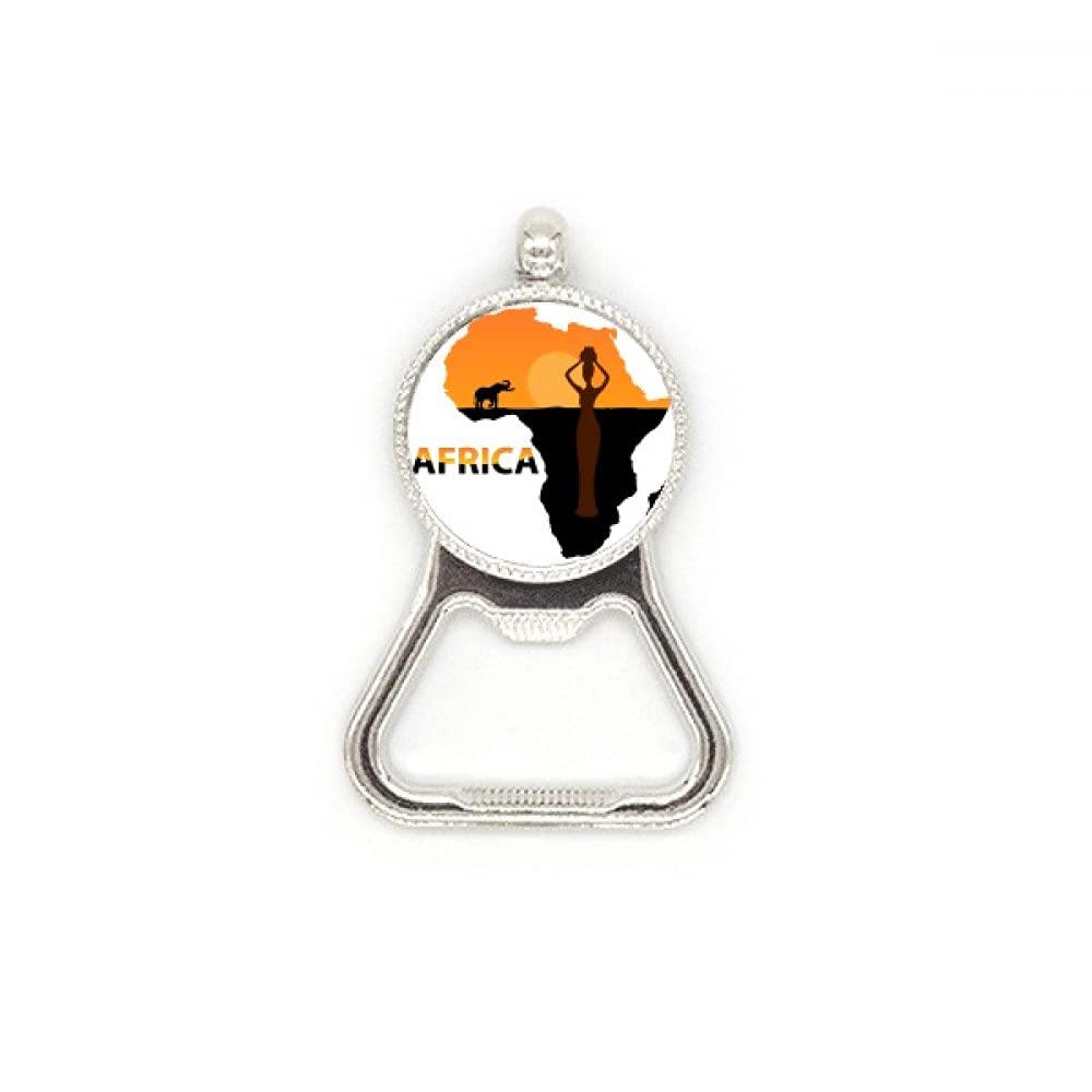 Ouvre-bouteille en acier inoxydable motif Afrique et éléphant durable