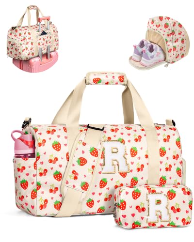 Elilier Dance Recital Gifts for Girls, Preppy Dance Bag, Letter R