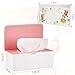 Whiidoom Diaper Wipes Dispenser Wipes Holder, Wipes Tissue Case Keeps Wipes Fresh Tissue Wipes Container with Lid (Pink)