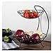 Corbeilles à Fruits Bols à Fruits 2 Tier Fruit Bowl, Fruit Basket Countertop métal Rack, présentoir for Fruits légumes Pain Vivant RoomFruit Stand (Color : Black)