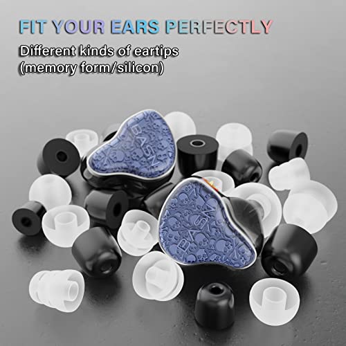 Image of BASN Bmaster5 In Ear Monitors, 1DLC Diaphragm+4BA 5 Drivers IEM Earphones with Silver-plated OFC Cable, Noise Isolation Wired Earbuds for Musicians (Baltic Blue)