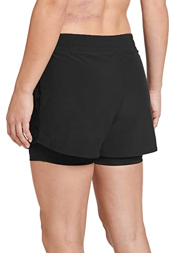 Jockey Short feminino Performance 2 em 1, Preto, M