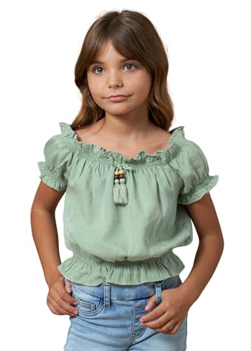 Camiseta Manga Corta Niña – Camiseta Top niña - Ropa Niña de 8 años a 16 años – Ropa de Regalo para Vestir (10 años, Menta)