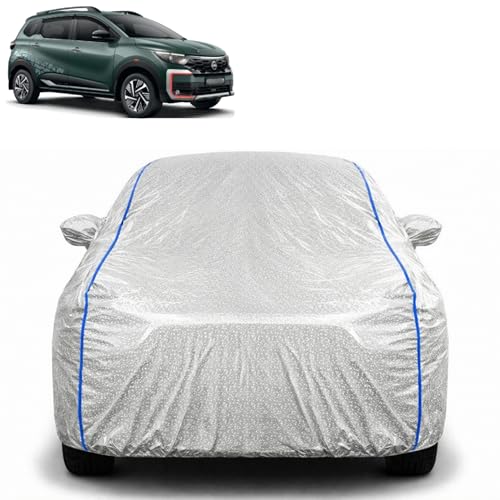 Image of Waterproof Car Cover for Nissan Gravite | All Weather Protection | UV Resistant & Dustproof | Soft Cotton Lining to Prevent Scratches | Triple Stitched with Mirror Pockets & Elastic Hem