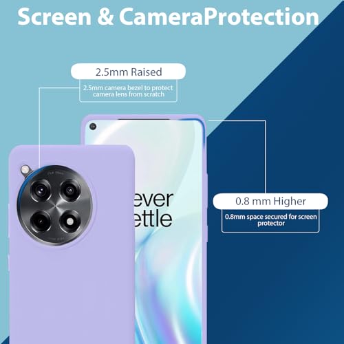 Image of LIRAMARK Liquid Silicone Soft Back Cover Case for OnePlus 12R 5G (Lavender)