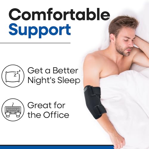 Elbow Splint Tendonitis Elbow Brace | Cubital Tunnel Brace for Sleeping | Tennis Elbow Brace Support & Compression Sleeve Elbow Immobilizer for Ulnar Nerve | Tennis Elbow Brace | Women & Men Fits Most - Image 4