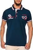 Von Größen S-4XL CARISMA Herren Polo-Shirt mit Stickerei, Navy, L