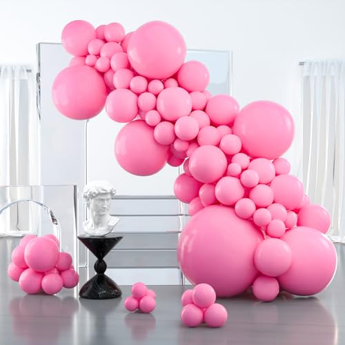 PartyWoo Pink Balloons 127 pcs Different Sizes of 36 18 12 10 5 Inch Matte Pink Balloon Arch Kit Garland for Baby Shower Valentine's Day Princess Bachelorette Birthday Party Decorations Pink-Y11