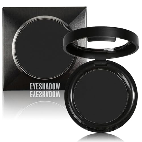 Matte Black Single Eyeshadow - Highly Pigmented Pressed Powder for Flawless Longwear – Works Wet or Dry, Day or Night. Mineral Oil-Free Formula, Buildable Coverage for Versatile Looks