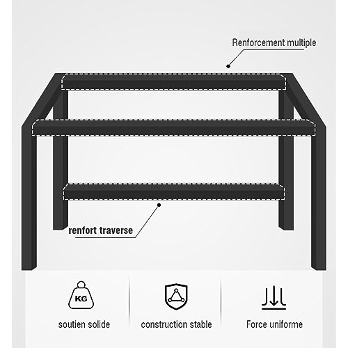 Bureau d'ordinateur 119 cm robuste avec plateau de 40mm et structure métal
