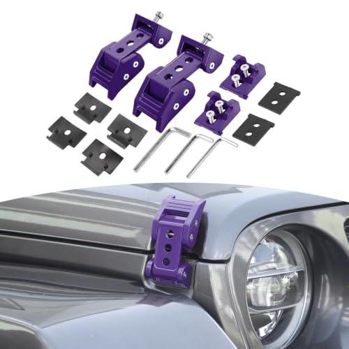 RT-TCZ Aluminum Hood Latches Catch Purple for Jeep Wrangler/Gladiator 2007+
