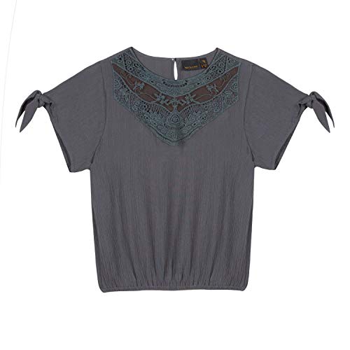 Blouse fille à manches longues - Vêtement coton col claudine