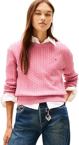 Tommy Jeans Women's Tjw Cable Essential Sweater Dw0dw18683 Pullov...