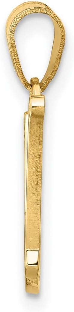 JewelryWeb 14k Yellow Gold Solid Polished back N Script Letter Name Personalized Monogram Initial Pendant Necklace Pendant for Women - Image 3