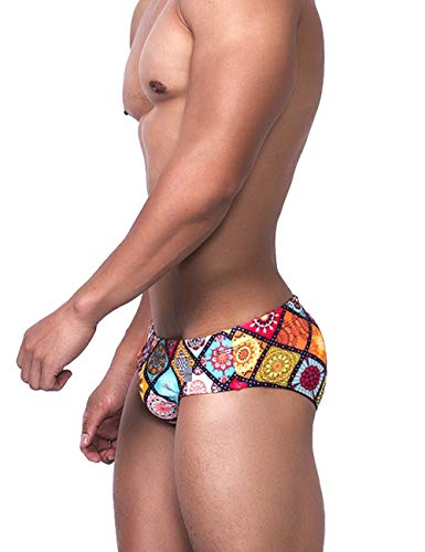 MIZOK Men's Nylon Swimsuit Quick Dry Bikini Swim Briefs Sexy Low Rise Bathing Suit2