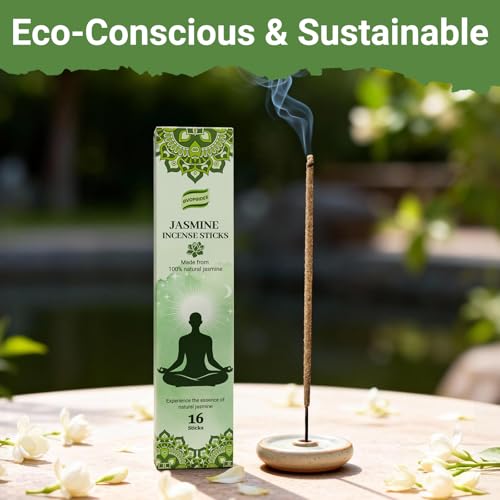 Jasmine Incense Sticks Natural - 16 Sticks Handcrafted Jasmine Sticks for Relaxation, Meditation, Yoga, Spiritual Purification & Home Ambiance | inciensos aromaticos para la casa by GVOPGIDES - Image 5