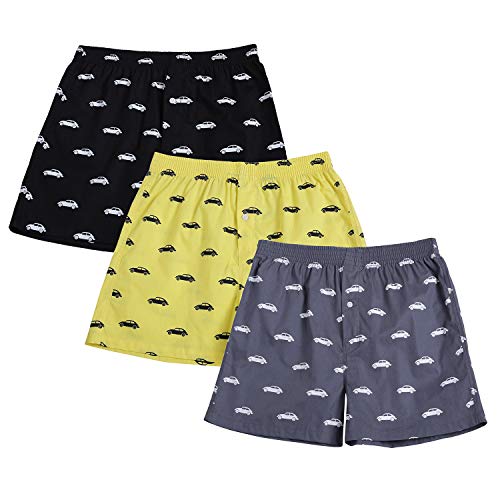 Image of The Cotton Company 100% Cotton Boxer Shorts for Men (Pack of 3) - Bat