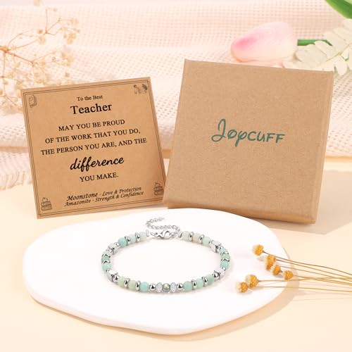 Image of JoycuFF ๐๐ถ๐ณ๐๐ ๐ณ๐ผ๐ฟ ๐ช๐ผ๐บ๐ฒ๐ป ๐ ๐ผ๐ผ๐ป๐๐๐ผ๐ป๐ฒ ๐๐ฟ๐ฎ๐ฐ๐ฒ๐น๐ฒ๐ Amazonite Colorful Imperial Jasper Stainless Steel Beads Bracelets, Graduation Christmas Valentines Mothers Day Birthday Gifts