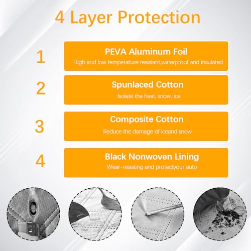 Kutyun Car Windshield Sun Shade, Car Window Shades, Front Window Sun Shade Cover Heat Protection Visor, Universal Car Accessories Foldable Reflective Sun Visor for All Cars to Blocks Heat and Sun - Thumbnail 4