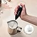 Powerful Handheld Milk Frother, Mini Milk Foamer, Battery Operated (Not included) Stainless Steel Drink Mixer with Frother Stand for Coffee, Lattes, Cappuccino, Frappe, Matcha, Hot Chocolate.