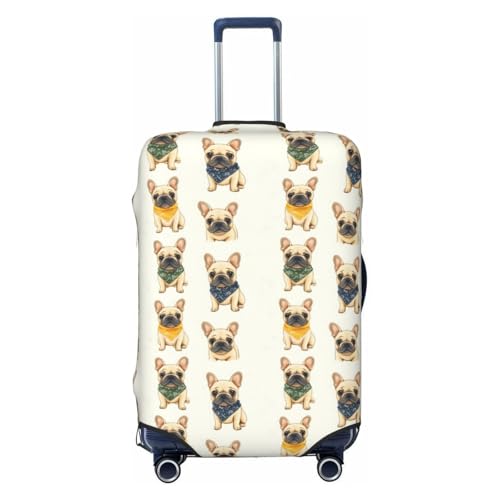 Luggage Cover Protector - Cute Scarf Pug Dog Print Fit 25-28 Inch Suitcase Covers for Luggage