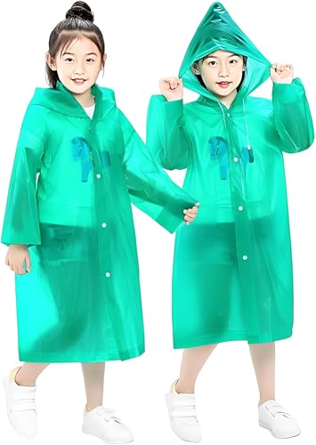 Image of Rain Ponchos Raincoats for Kids, 2 Packs Rain Coats Jacket Reusable with Hood for Boys Girls Disney Hiking Camping Outdoor