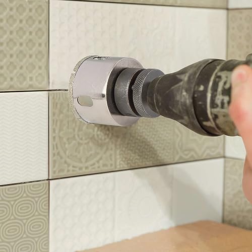 HLOFIZI 2-1/4 Inch Diamond Hole Saw Tile Hole Saw for Ceramic, Tile, Glass, Granite, Porcelain, Marble, with Guiding Drill Bit
