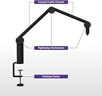 Vista 8 de NZXT Boom Arm Mini - AP-BOOMS-B1 - Small Microphone Boom Arm for Streaming, Content Creation, Podcasting & Recording – Smooth & Silent – Covered