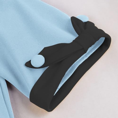 Women Short Sleeve Tie Neck Vintage Cocktail Party Dress Buttons Down 50s Flared A-Line Casual Office Work Prom Swing Dress4