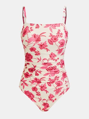 Image of CUPSHE Women Swimsuit One Piece Bathing Suit Square Neck Cutout Back Tummy Control with Adjustable Spaghetti Straps