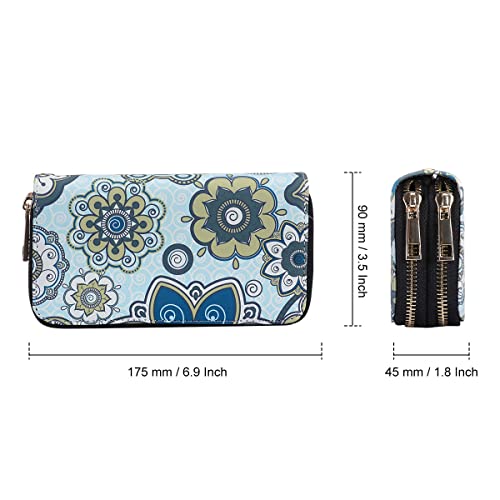 Image of XEYOU Double Zipper Long Clutch Wallet Cellphone Wallet for Women with Removable Wristlet Strap for Credit Card, Cash, Coin, Bill