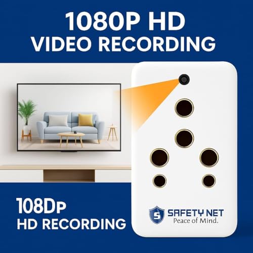 Image of SAFETYNET 1080P Full HD WiFi Security Camera | 24 /7 Continuous Power | iWFCam App Live View | Motion Detection | Loop Recording | Mobile & PC Monitoring (Plug Camera)