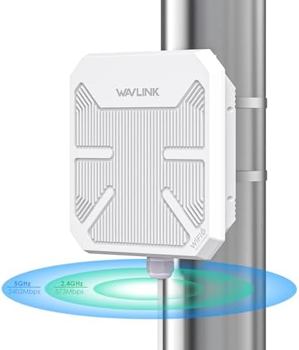 WAVLINK Outdoor WiFi 6 AX1800 Wireless Access Point – IP67 Waterproof, 4x8dBi Antennas, PoE Powered For Yard, Farm, RV