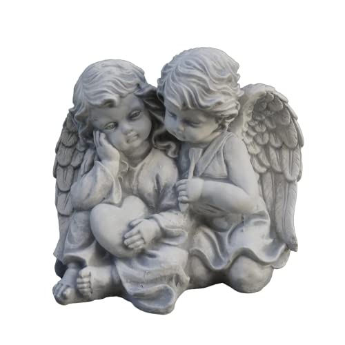 gartendekoparadies.de Engel Paar für Glück und Liebe, Steinfigur H. 21...