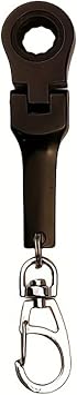 10mm Ratchet Wrench, Mini Screwdriver Accessory, Portable Keychain Ratcheting Wrench, Camping Tool Black