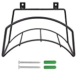 BLOSTM Wall Mounted Garden Hose Hanger - Solid Steel Garden Hose Holder with Fittings Included - Sturdy, Weather Resistant Hosepipe Holder for Wall Storage Kit, Black