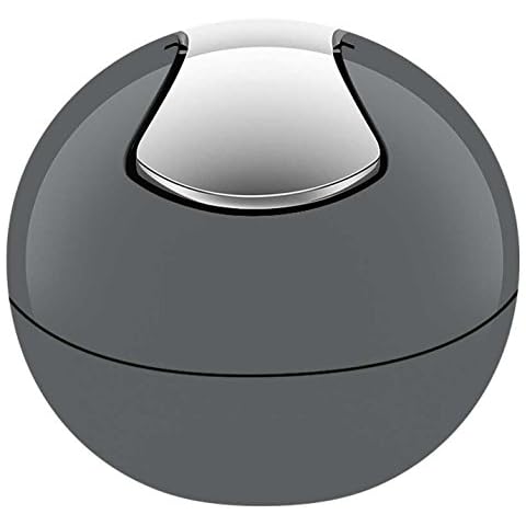 Spirella Bowl Collection Waste Paper Basket Diameter 16 x 14 cm 1 Litre Polystyrene Grey Cover