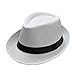 Zldhxyf Sombrero de jazz retro para hombres y mujeres, sombrero de viaje para el sol, Blanco, Talla única